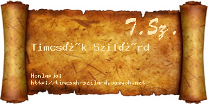 Timcsák Szilárd névjegykártya
